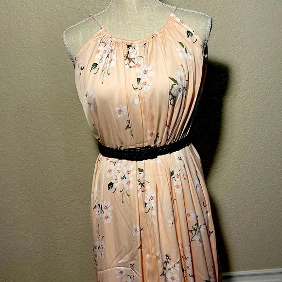 A Line Peach Floral Dress | Color: Pink/White | Size: Xs | Vfiguero's Closet